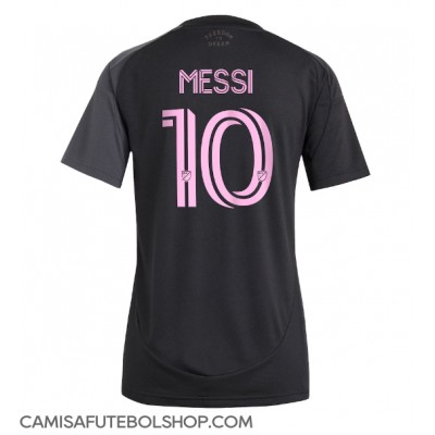 Camisa de time de futebol Inter Miami Lionel Messi #10 Replicas 2º Equipamento Feminina 2025-26 Manga Curta Camisa de time de futebol Inter Miami Lionel Messi #10 Replicas 2º Equipamento Feminina 2025-26 Manga Curta